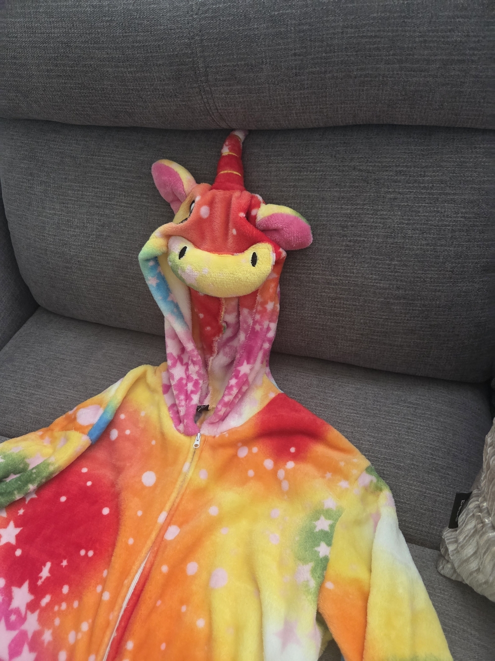 Kids Rainbow Unicorn One-Piece Hooded Pajamas - Multicolor